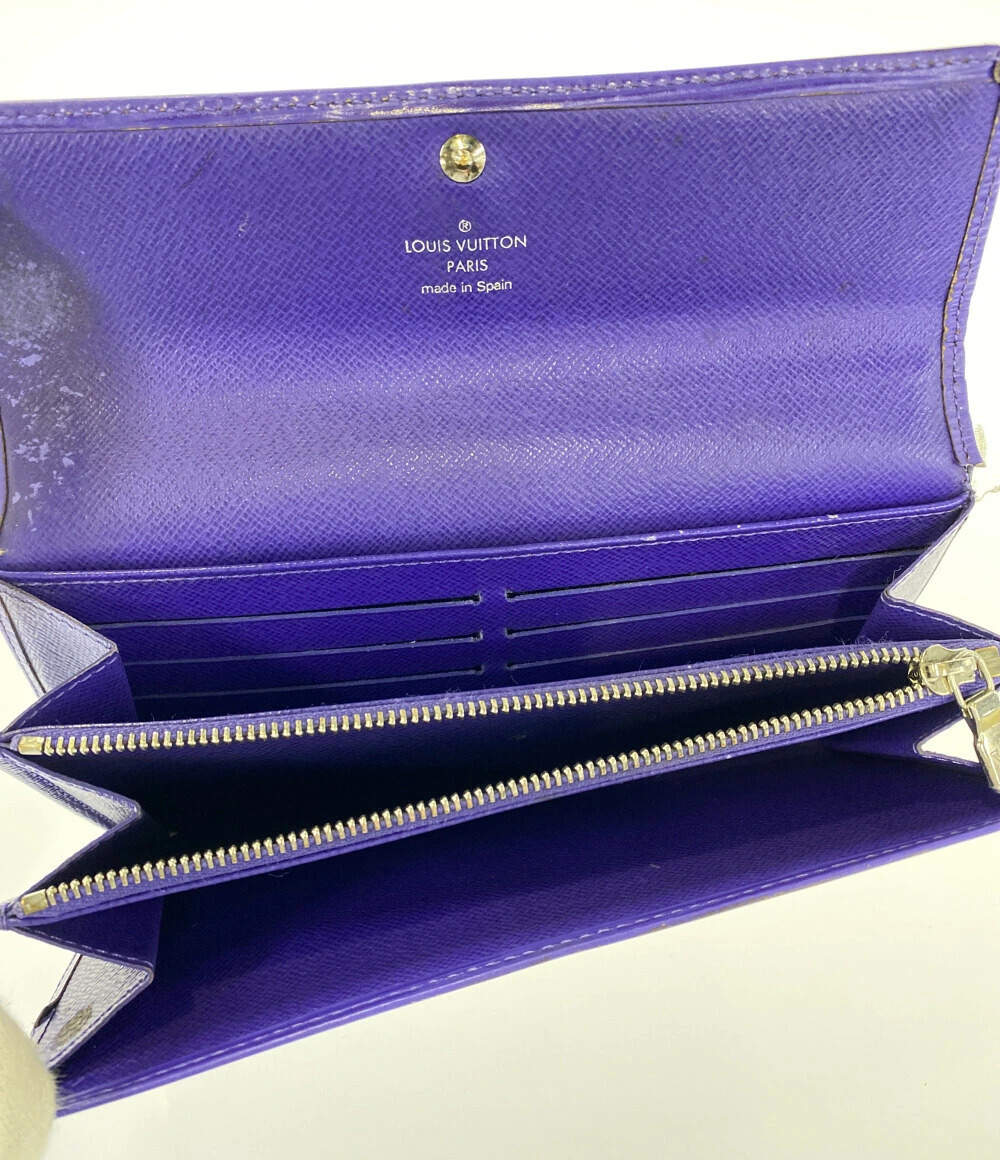 Louis Vuitton Fig Epi Sarah Long Wallet Portefeuille Black